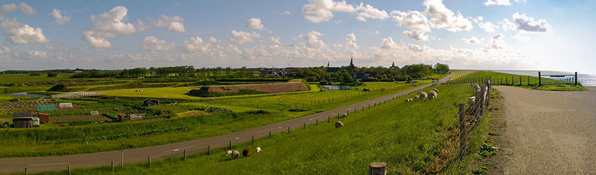 panorama foto's van over het hele eiland